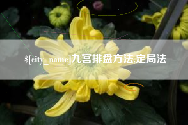 延边九宫排盘方法,定局法