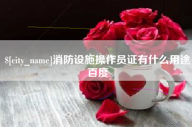 延边消防设施操作员证有什么用途百度