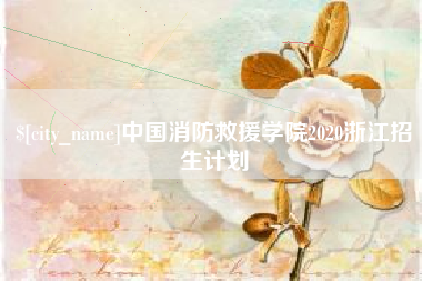 延边中国消防救援学院2020浙江招生计划
