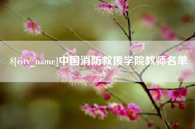 延边中国消防救援学院教师名单