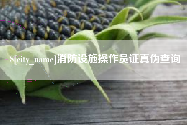 延边消防设施操作员证真伪查询