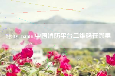 延边中国消防平台二维码在哪里