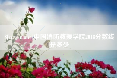 延边中国消防救援学院2018分数线是多少