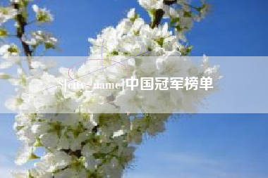延边中国冠军榜单
