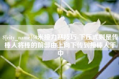 延边60米接力赛技巧-下压式则是传棒人将棒的前部由上向下传到接棒人手中