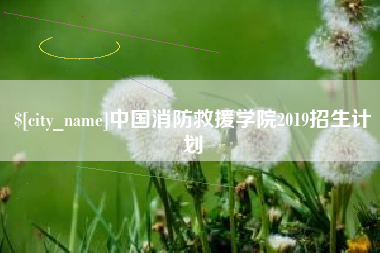 延边中国消防救援学院2019招生计划